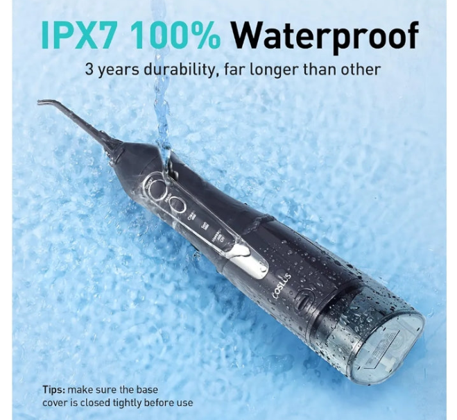 Water Flosser Teeth Pick: Portable Cordless 300ML Rechargeable Travel Irrigation Cleaner IPX7 Waterproof Electric Flossing Machine for Teeth Cleaning F5020E