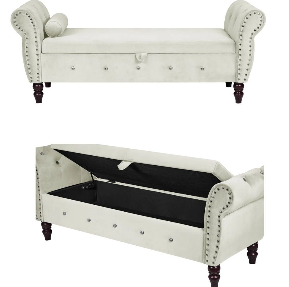 Velvet Ottoman With Storage Space inside Unique and Fun