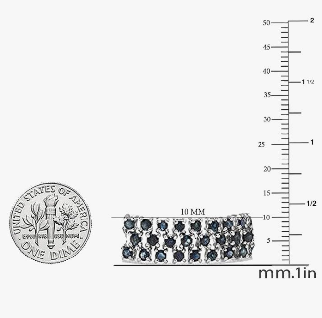 25.00 carats Blue Sapphire 925 sterling silver Tennis Bracelet,