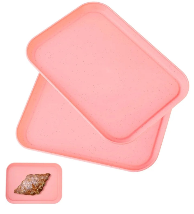 2 pcs Serving Tray for Entertaining, Serving Platters for Snacks, Fruit, Cookies, Dessert, Fast Food Reusable Plastic Trays for Serving Food and Pantry Organization in Kitchen & for Parties