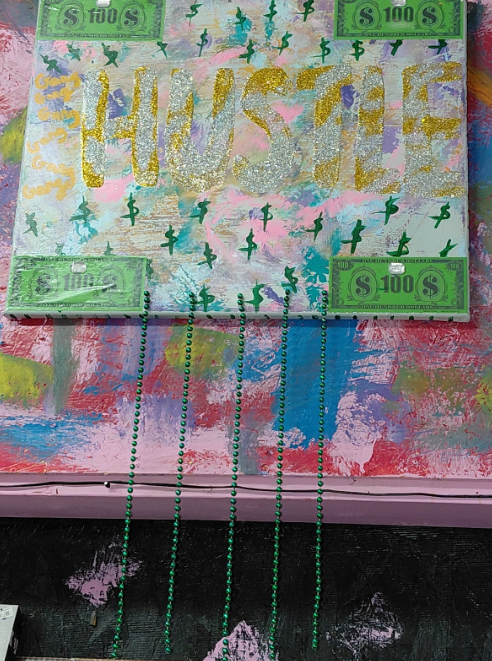 COCOMONEY ART Hustle 1 OF 1 CUSTOM PIECE BY COCOMONEY painting on canvas