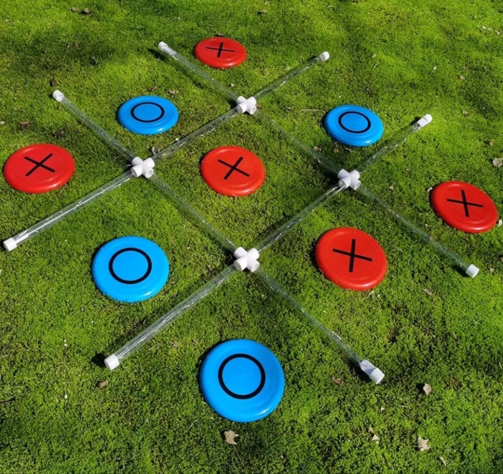 Outdoor Games Giant Tic Tac Toe Games, Yard Lawn Toss Games with Light, Glow in Dark Backyard Games for Family Adults and Kids (3ft x 3ft)