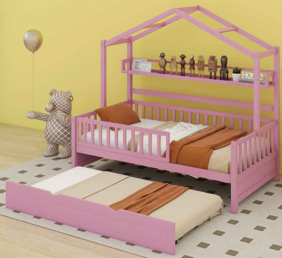 Pink Twin House Daybed with Trundle Pink or White cute π