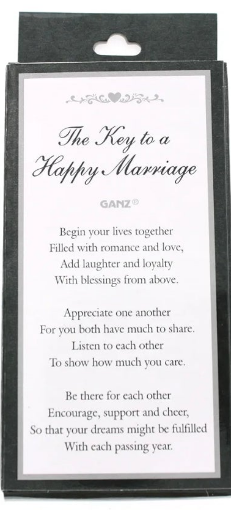 The Key to a Happy Marriage 4.75 x 2.5 x 1 inches I absolutely love this gift π