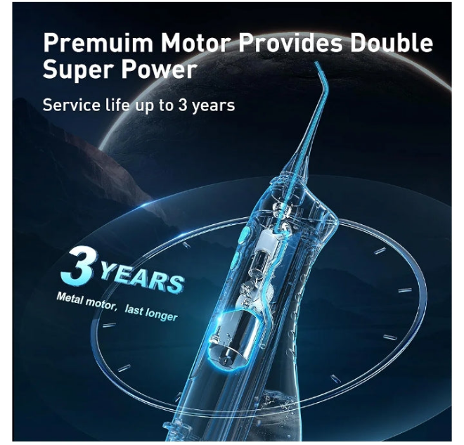 Water Flosser Teeth Pick: Portable Cordless 300ML Rechargeable Travel Irrigation Cleaner IPX7 Waterproof Electric Flossing Machine for Teeth Cleaning F5020E
