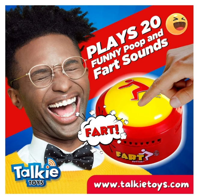 Fart Button - Lights Up and Plays 20 Funny Fart Sounds - Hilarious Talking Toy for Fart Games, Fart Pranks, Office Humor, Stress Relief and More