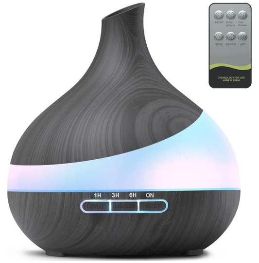 500 ML Essential Oil Diffuser, Upgrade Aroma Diffuser for Large Room, Aromatherapy Diffuser Humidifier with Remote Control 14 Color Lights 4 Timer Setting Auto Shut-Off