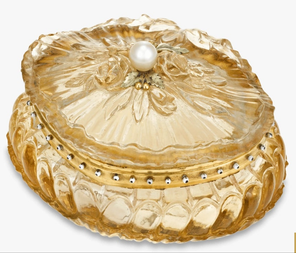 Stunning Carved Citrine Pill Box
