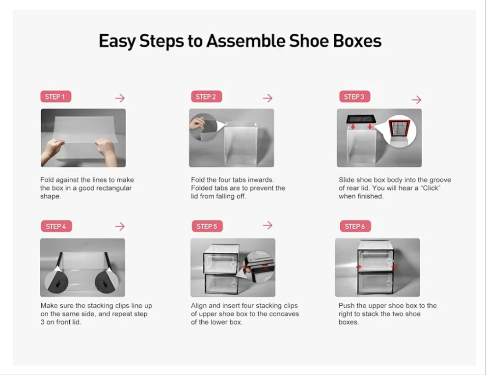 Pink X-Large Shoe Storage Boxes Organizers Clear Plastic Stackable 12 Pack, Shoe Rack & Holder Substitute, Sneaker Containers, Toy Storage Organizer Bins for Entryway, Closet, Under Bed,