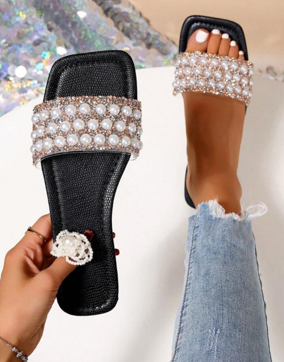 One-Band Slide Slippers, Comfortable Flat Heel Sandals, Women Beach Shoes