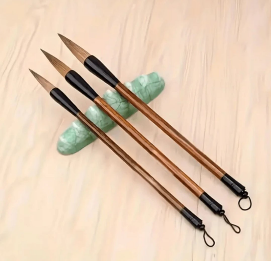 3pcs/Set Chinese Calligraphy Brush Pen School Supply Brush Chinese Wind Brush Art Supplies Painting Supplies For Students wood