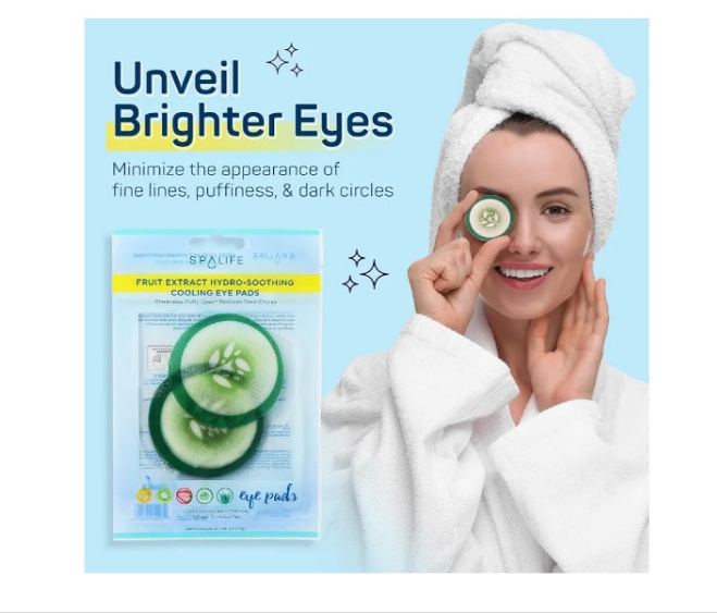 Cooling Eye Pads - Korean Soothing Eye Pads for Dark Circles, Puffy Eyes, and Wrinkles - 48 Pads with Fruit + Vegetable Extracts - Revitalizing Hydrating Eye Pads for Eye Treatment (Cucumber)