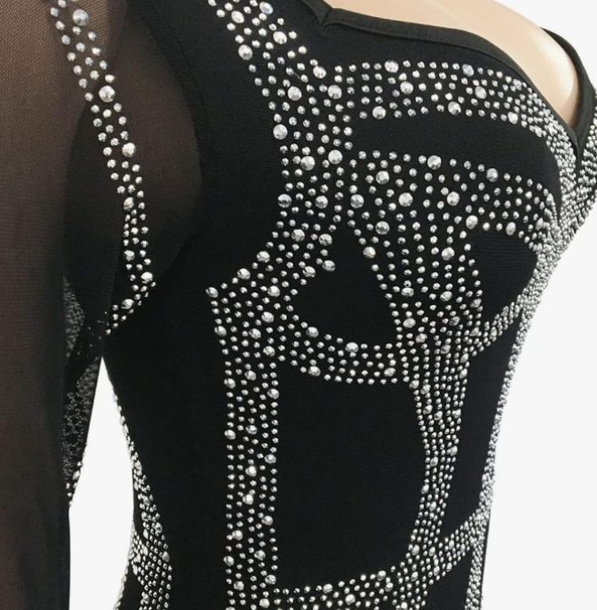 COCOMONEY RHINESTONE DRESS SEXY