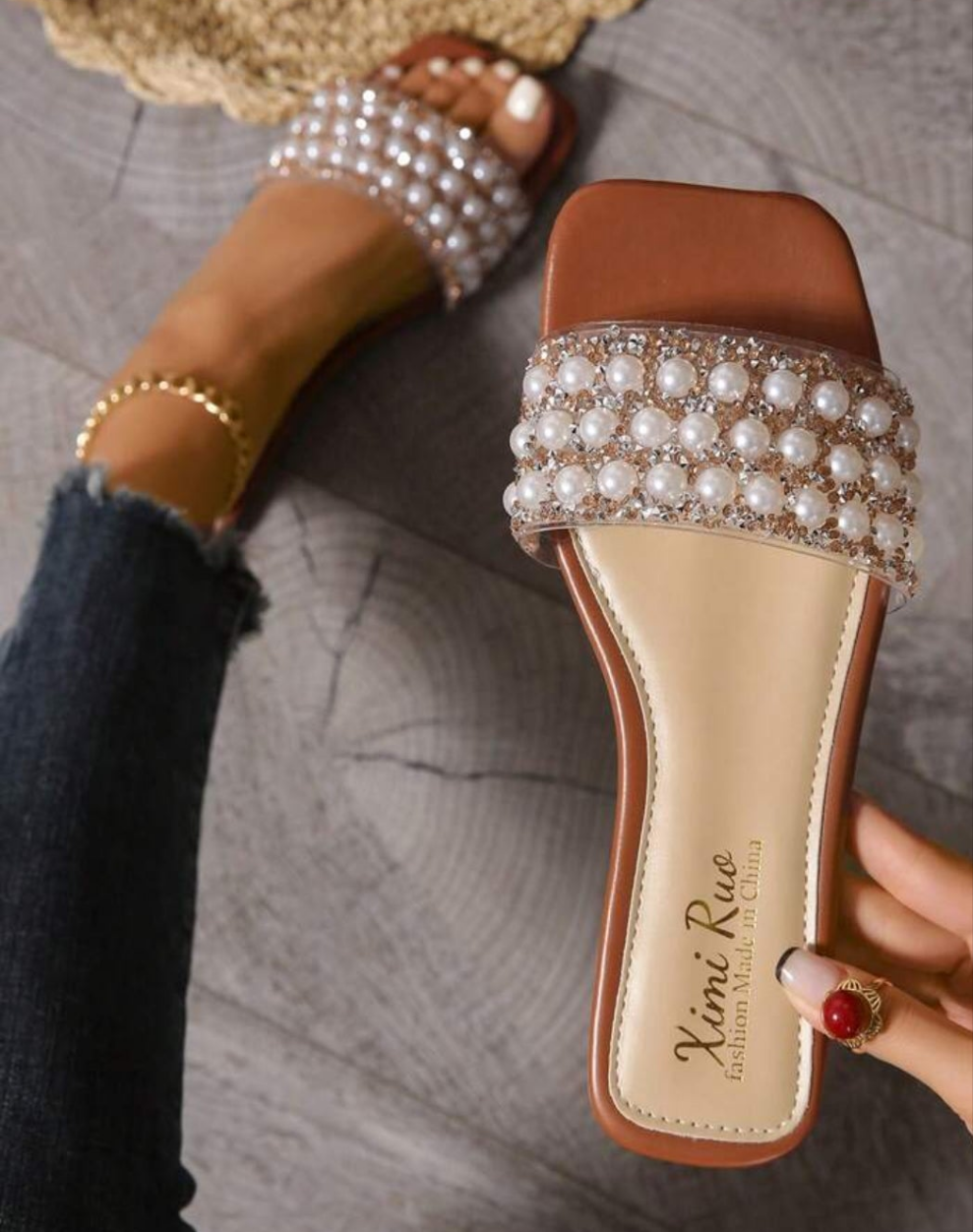 One-Band Slide Slippers, Comfortable Flat Heel Sandals, Women Beach Shoes