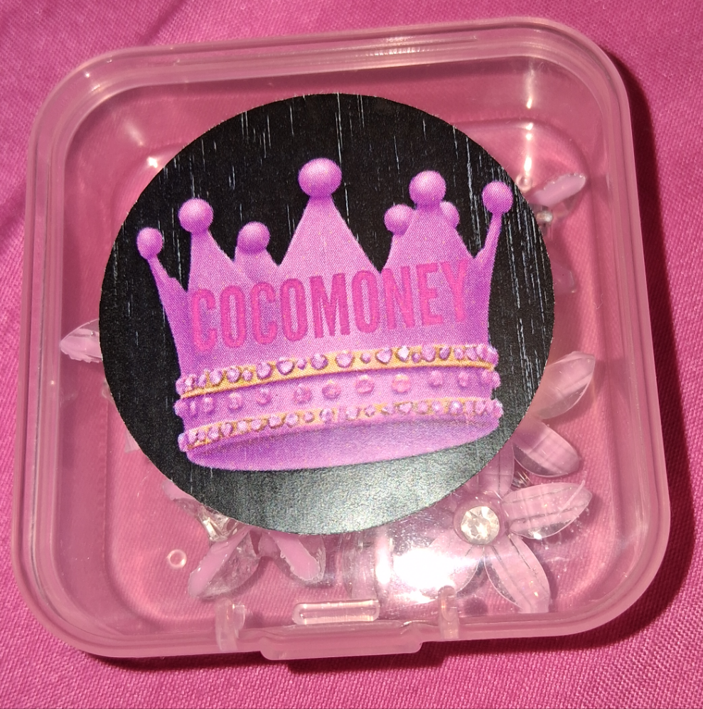 COCOMONEY HAIR CLIPS PINK ACRYLIC