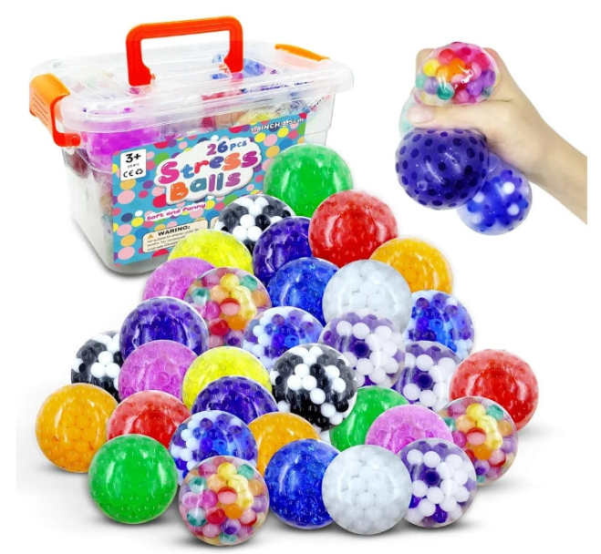 Stress Balls for Adults 9Pack Fidget Toys COSDIG Stress Balls Bulk, Squeeze Squishy Balls Toys, Stress Relief Toys, Relieve Work Anxiety, Exercise Hand Flexibility, Birthday Party Favors