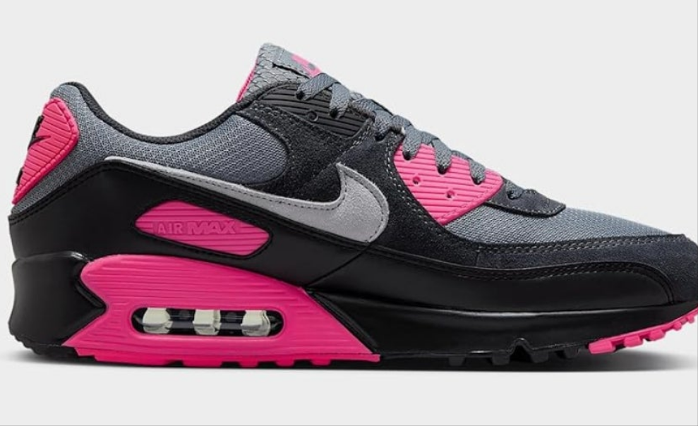 Air Max 90 Men's Shoes , Cool Grey/Hyper Pink/Black/Wolf Grey)