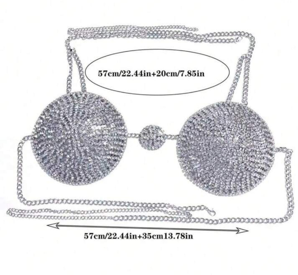 Chest chain rhinestone random color