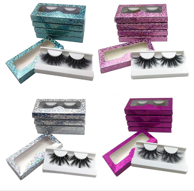 20 Pack 25mm False Eyelashes, Real Mink, Handmade Full Strip, Cruelty Free, Dramatic 3D Lashes, Black, 20 Pairs