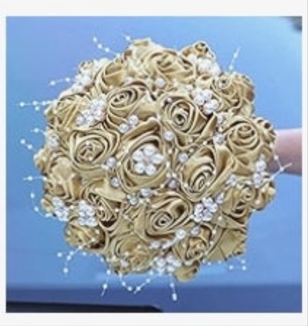 Handmade Rhinestone Bridal Bouquet,Crystal Wedding Round Tossing Bouquet,Artificial Flower Bunch for Bride Bridesmaid