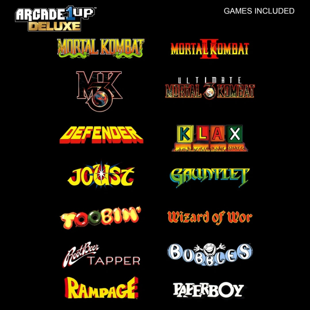 GALAGA 1981 DLX ED...OR Pacman Legacy Arcade DLX ED...OR Nba Jam Deluxe 2-player Control Panel Arcade Machine Console...ORMORTAL KOMBAT II ARCADE DLX ED