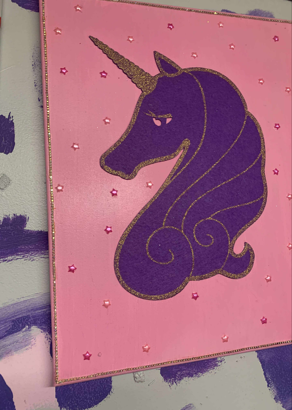 COCOMONEY ART UNICORN BLING 1 of 1 custom painting