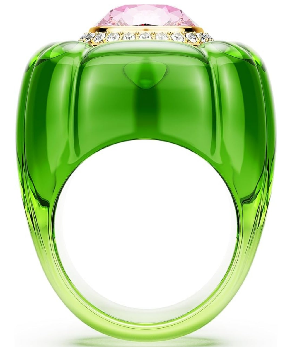 Swarovski Crystal Dulcis cocktail ring, Cushion cut, Pavé, Multicolored, Size 6 3/4