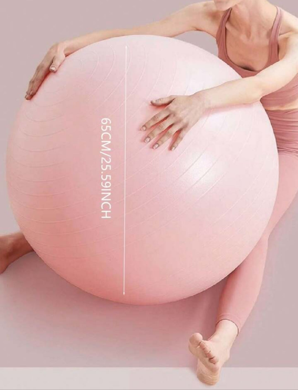 Anti-Burst, Yoga Ball For Fitness,Stability Ball Chair, Heavy Duty Large Exercise Ball For Workout, Balance And Core Training pink