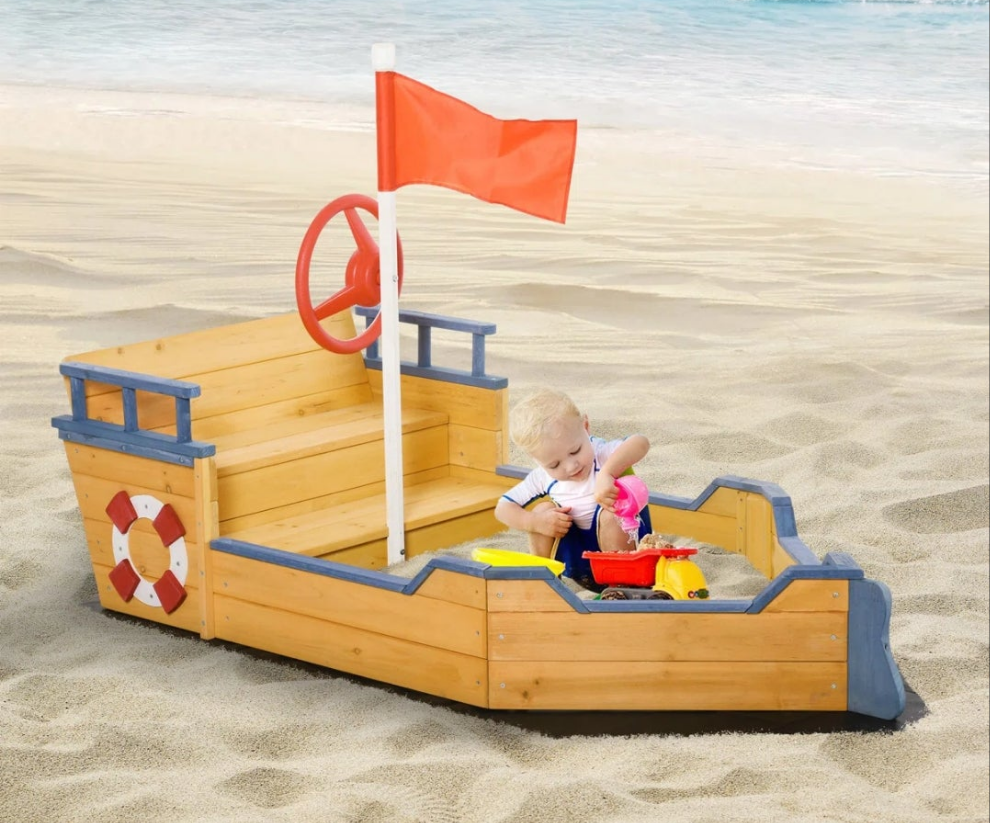 62.25'' x 18'' Solid Wood Novelty Sandbox