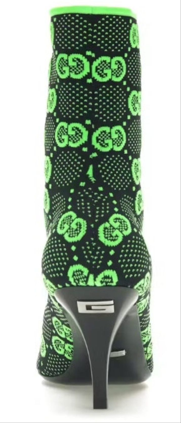 Gucci GG 75mm knit Ankle Boots Black/Fluorescent Yellow