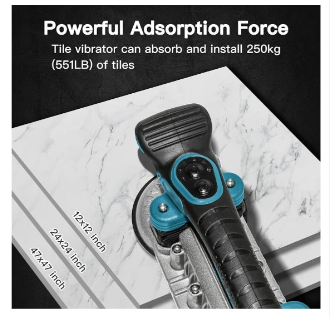 Tile Vibrator Tool, Professional and Efficient Tile Tool, Powerful Leveling Handheld Tile Laying Machine, 12000mAh 24000r/min 6 Speeds