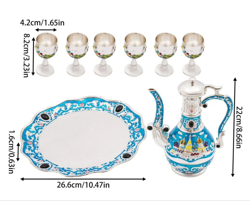 Foreign Tea Set Gecenia Castle Patterned Tea Set & Wine Set cute π