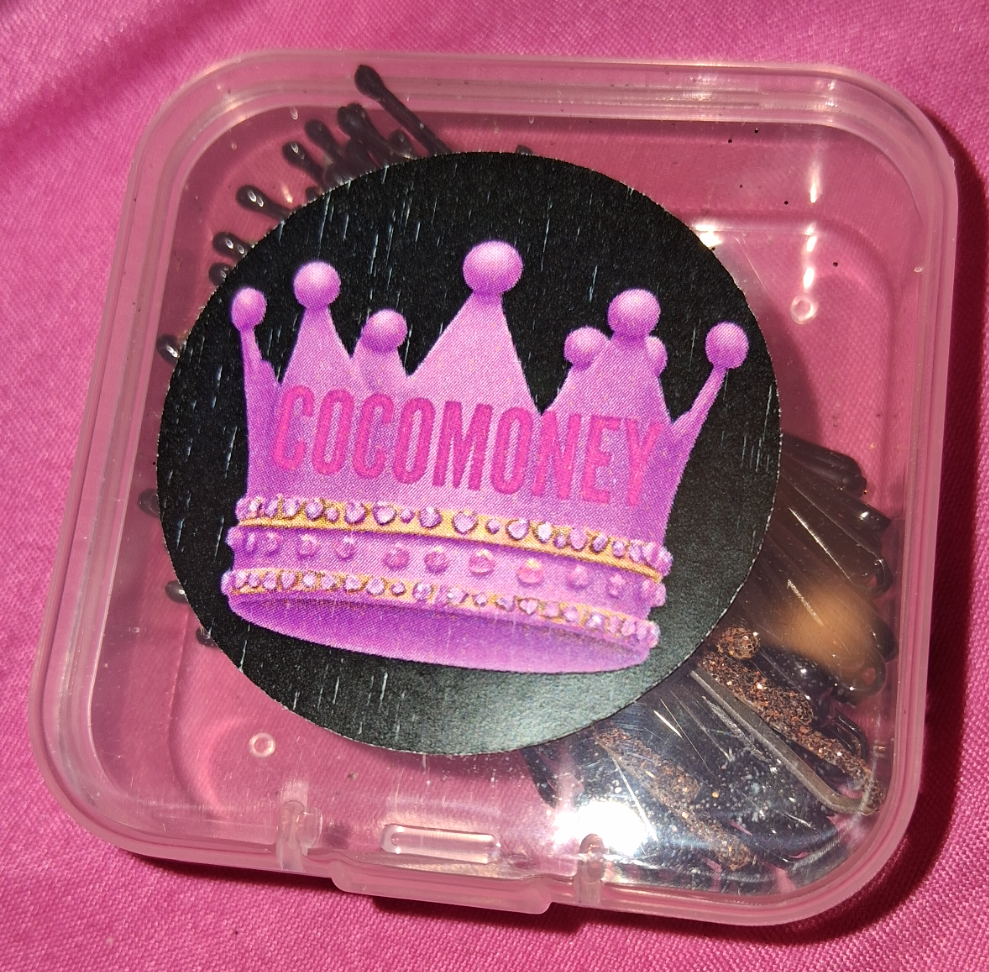COCOMONEY BOBBY PINS ASSORTED COLORS BLACK AND GLITTER METAL