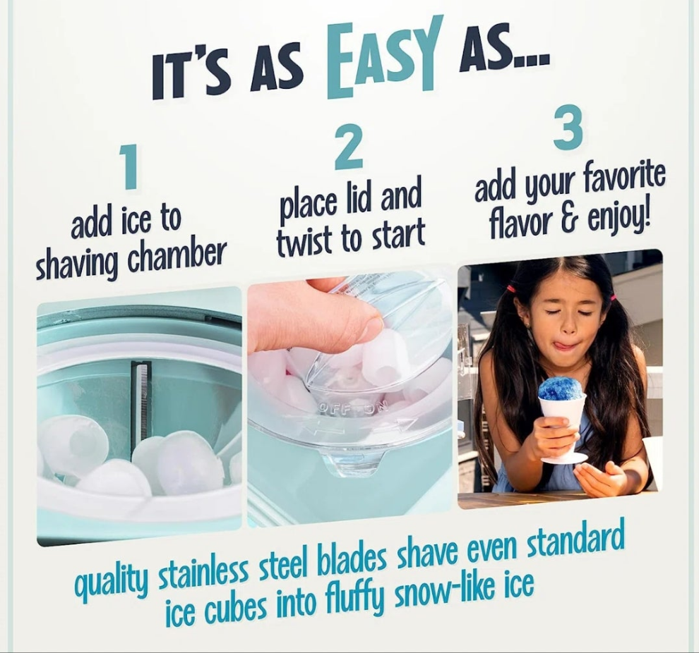 Countertop Snow Cone Maker in. Red or Blue