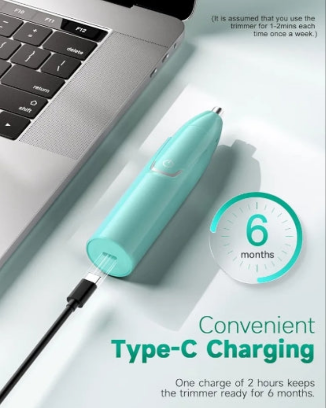 Rechargeable Ear and Nose Hair Trimmer - 2024 Professional Painless Eyebrow & Facial Hair Trimmer for Men Women, Powerful Motor and Dual-Edge Blades for Smoother Cutting