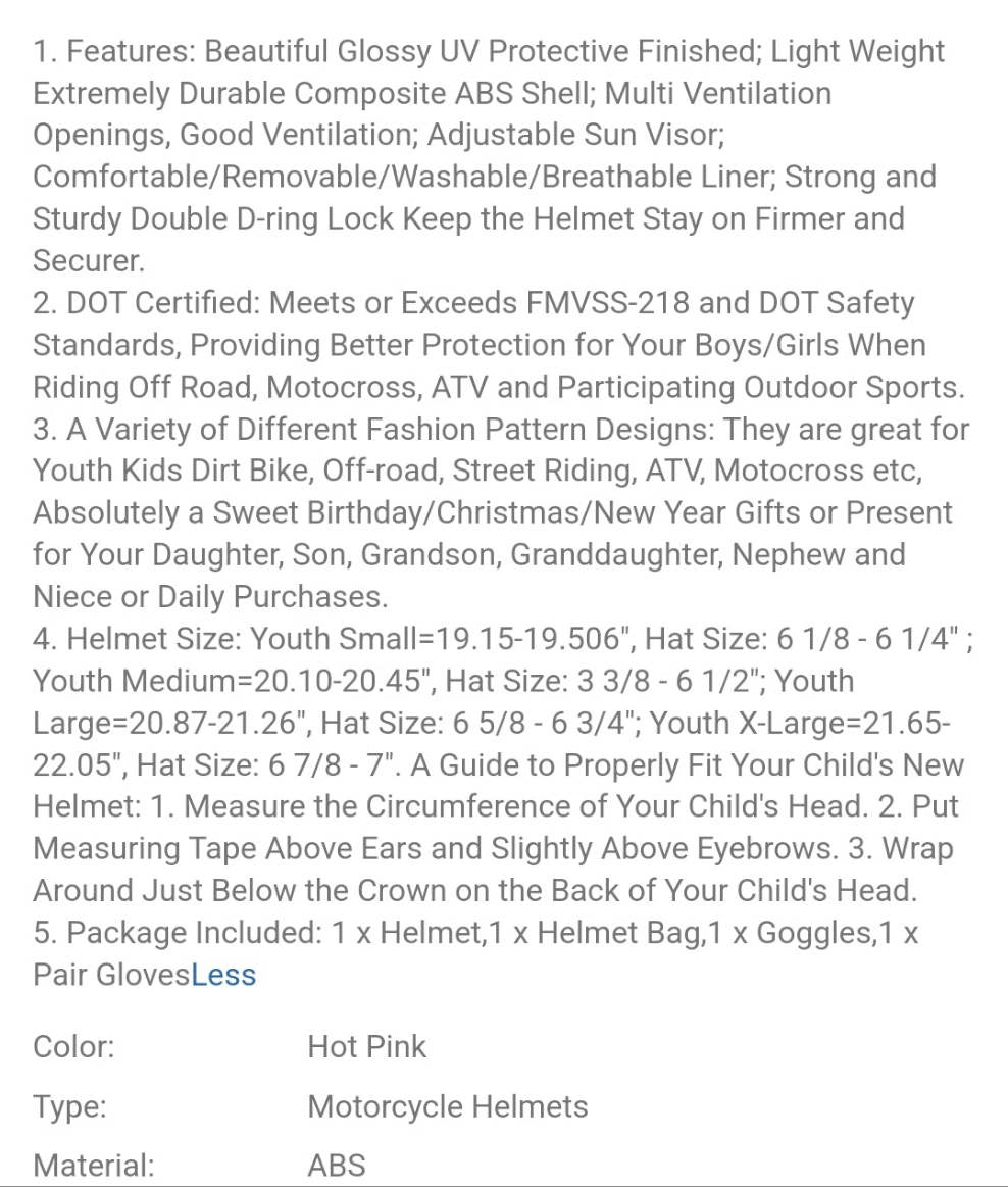 Dot Youth & Kids Motorcycle Off-Road Helmet Full Face Motocross Street Dirt Bike Mountain Bike BMX MX ATV Helmet+Goggles+Gloves