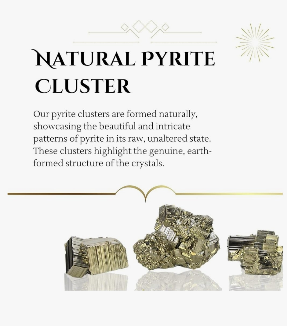 Natural Pyrite Crystal from Peru | Brilliant Cubic, Octahedral or Pyritohedral Crystals | Iron Pyrite Stone with Healing Properties for Collection, Decoration, Gifting, or Jewelry Making