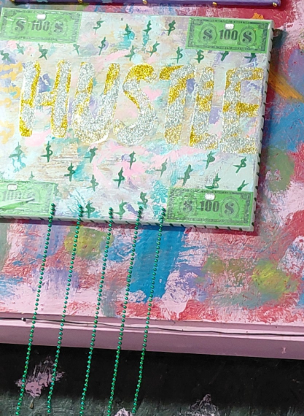 COCOMONEY ART Hustle 1 OF 1 CUSTOM PIECE BY COCOMONEY painting on canvas