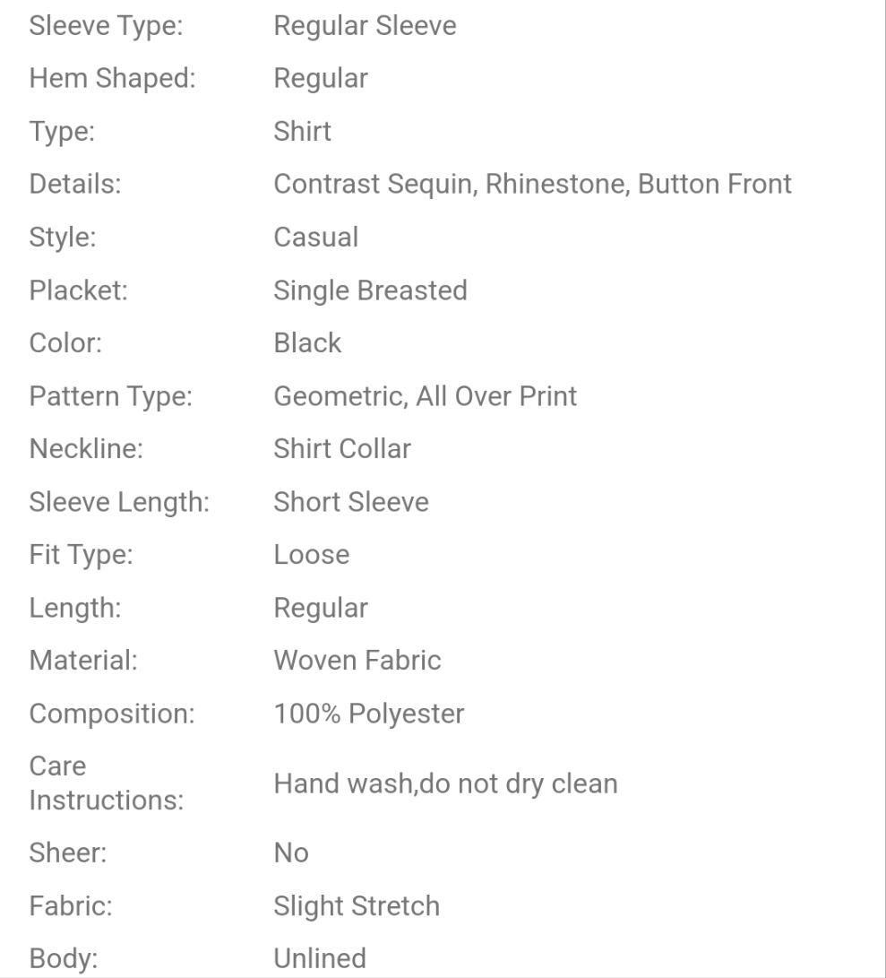 Men's Rhinestone Embellished Loose Fit Front Button Short Sleeve Casual Shirt COCOMONEY