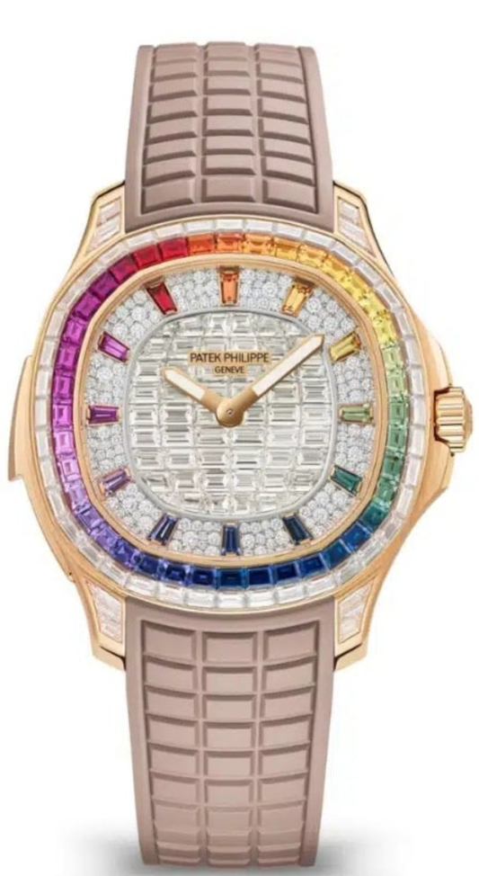 Patek Philippe GRAND Complications Multicolored Diamond Dial Beige Strap  5260-355R-001
