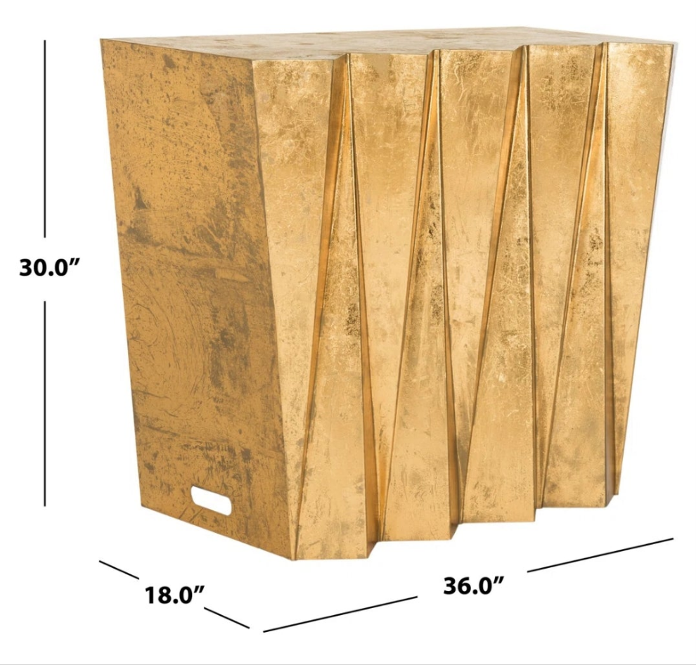 Console Table iron distressed metal gold tone