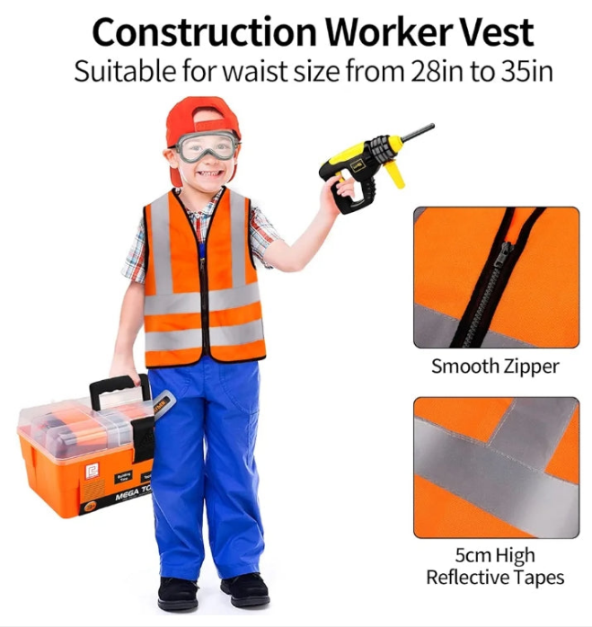 Power Tool Drill Set】The toys drill comes with 4 interchangeable drill bits for different functions, it only requires 2AA batteries that simulate sound and movements, which is more attractive and develop kids' imagination.
【Handheld Tool Kit