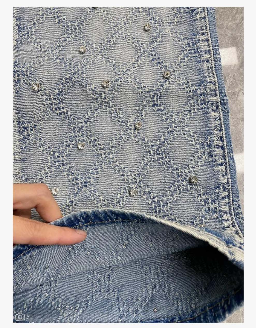 Rhinestone Skinny Stacked Jeans Mens Straight Leg Jeans Casual Pants Slim Fit Jeans Vintage Grunge Hip Hop Pants