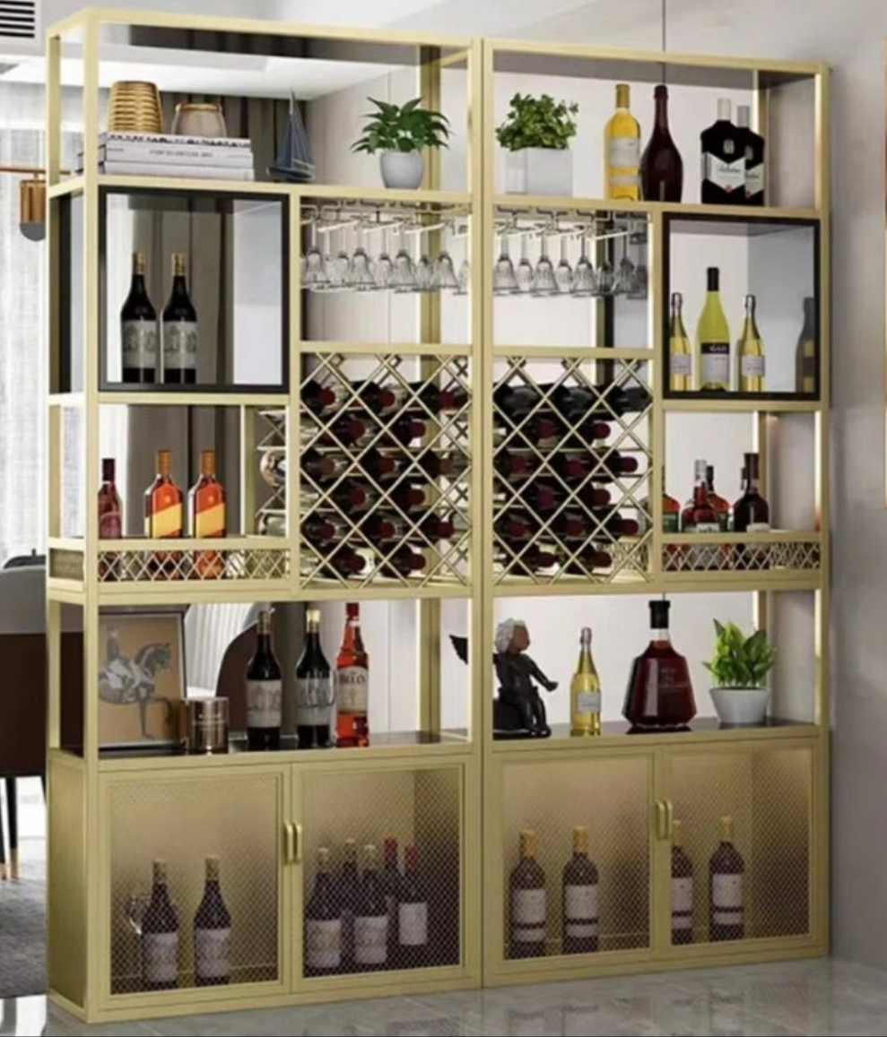 Iron Wine Rack Stemware Capacity 40