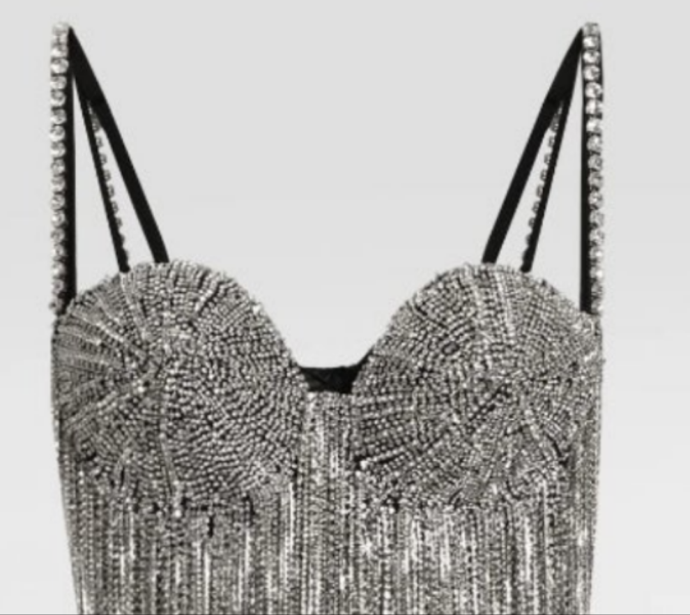Dolce And Gabbana Marquisette calf-length dress with sequined fringing