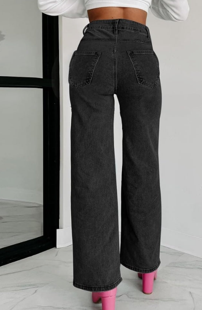 High Waist Denim Jeans Rhinestone Trim Bling Jeans Plus Size Denim Pants