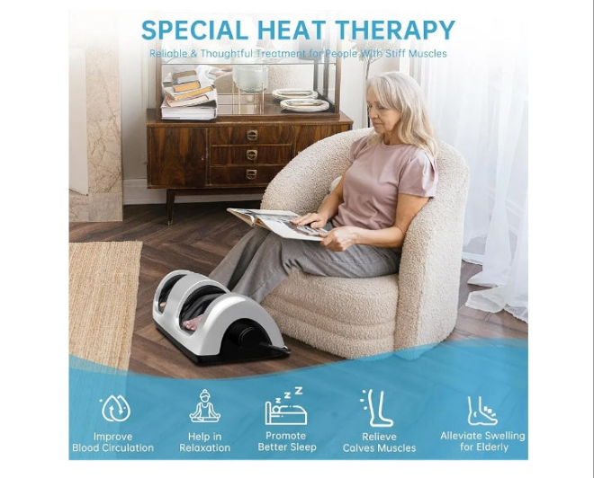 Foot Massager with Heat: Foot Massager Machine for Neuropathy, Plantar Fasciitis and Pain Relief-Massage Leg, Calf, Ankle with Heat Therapy, Christmas Gift for Mom and Dad