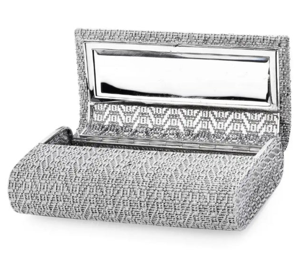 1960's Diamond Ladies Italian 18K White Gold Clutch Purse