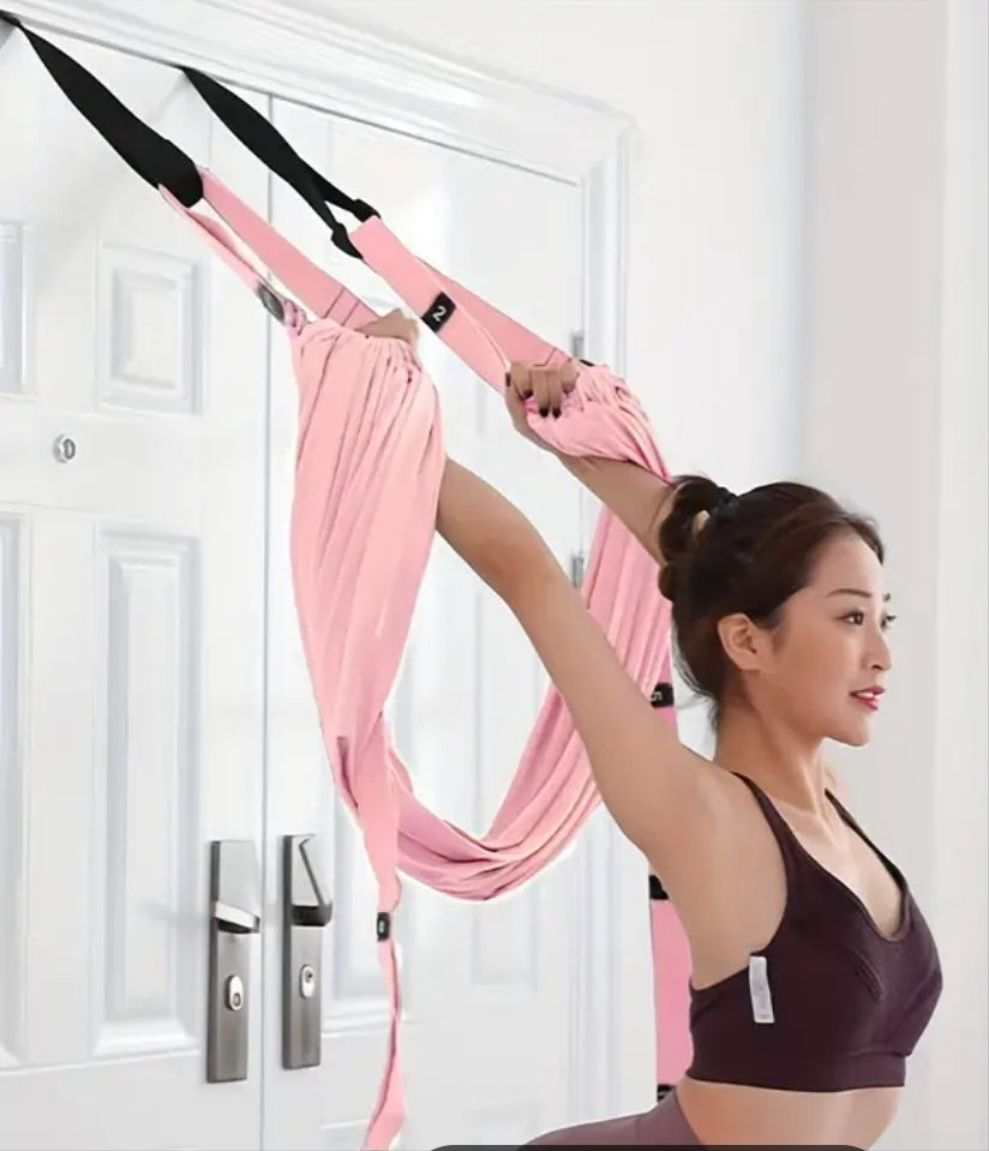 Yoga rope not elastic hanging door yoga stretch belt, opens your shoulders and back home workout for your door Polyester