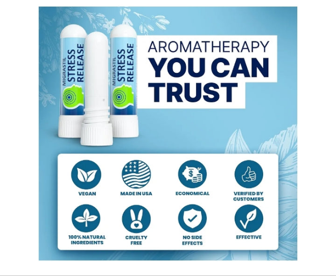Stress Release Inhaler 2-Pack, Calm Aromatherapy Formula, Natural Stress Relief. Made in The USA.